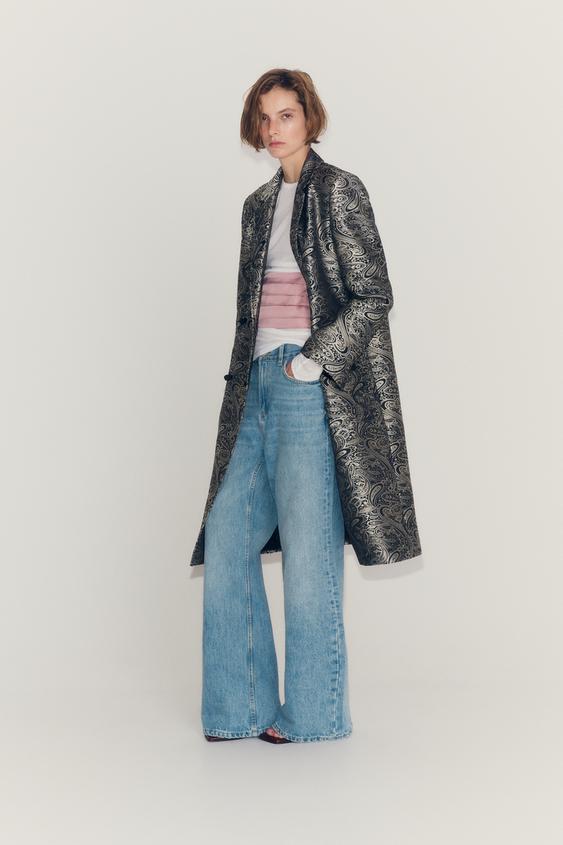 MANTEAU JACQUARD ZW COLLECTION - Gris de Zara - Image 5