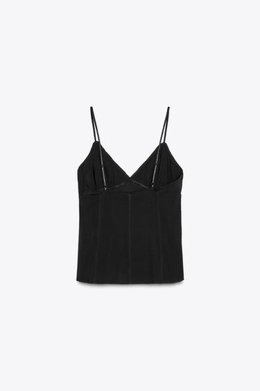 V-NECK TOP - Black by Zara