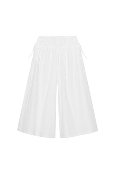 QUẦN CULOTTE XẾP NẾP - Màu trắng từ Zara