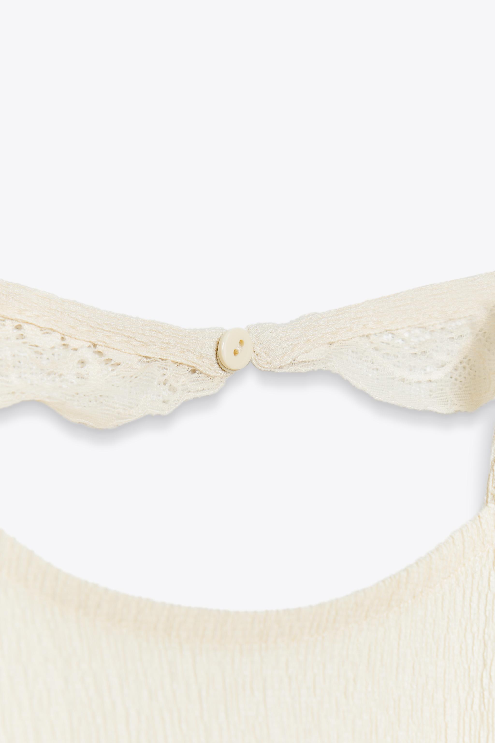 TOP HALTER TEXTURÉ DENTELLE