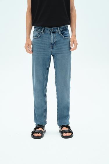 Zara SLIM FIT 修身牛仔褲 - 中藍色