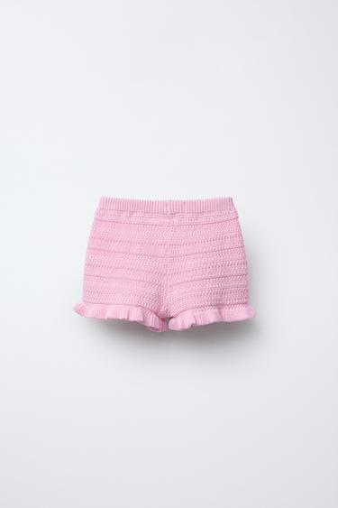 OPEN-KNIT BERMUDA SHORTS - Pink by Zara - Image 1