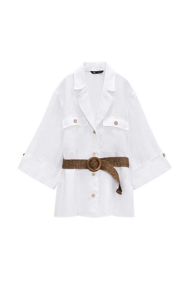 LINEN SHIRT WITH BELT