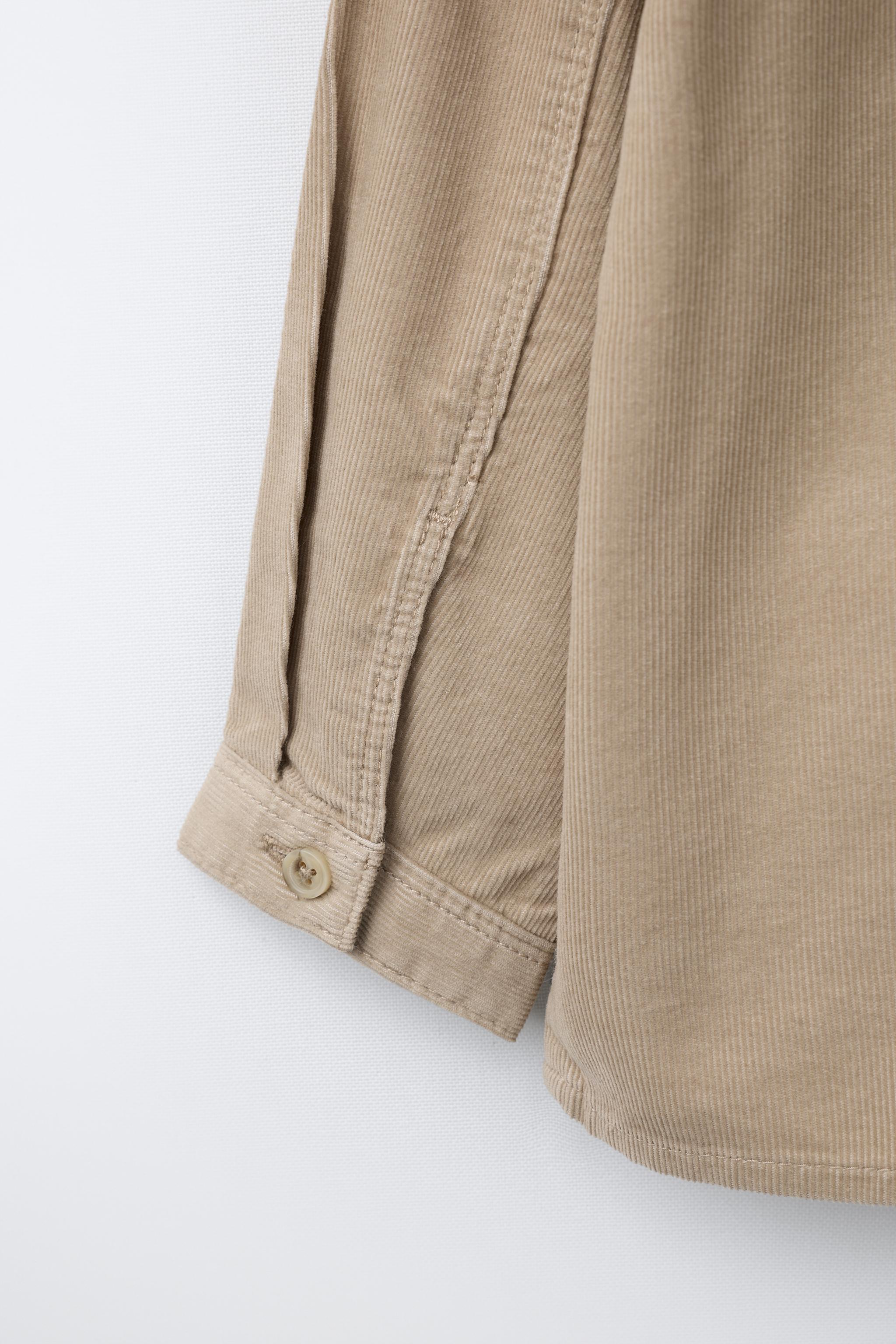 CHEMISE EN VELOURS CÔTELÉ FIN BRODÉ