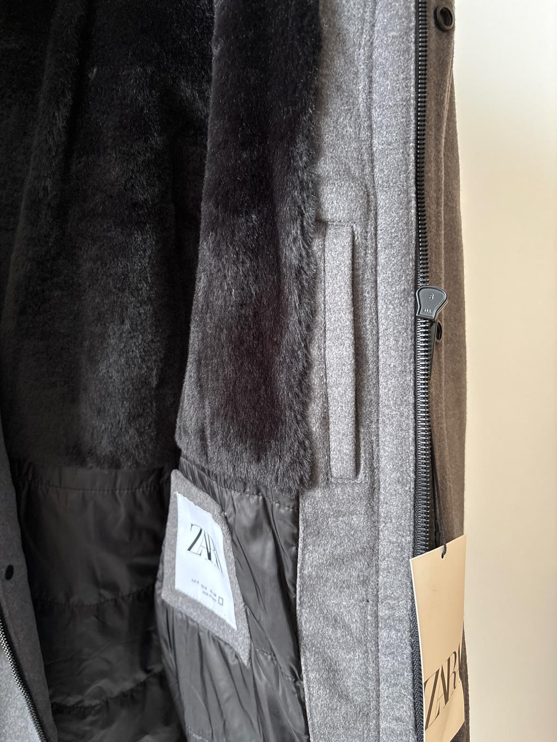 FAUX FUR LINED HOODED COAT - Image 4