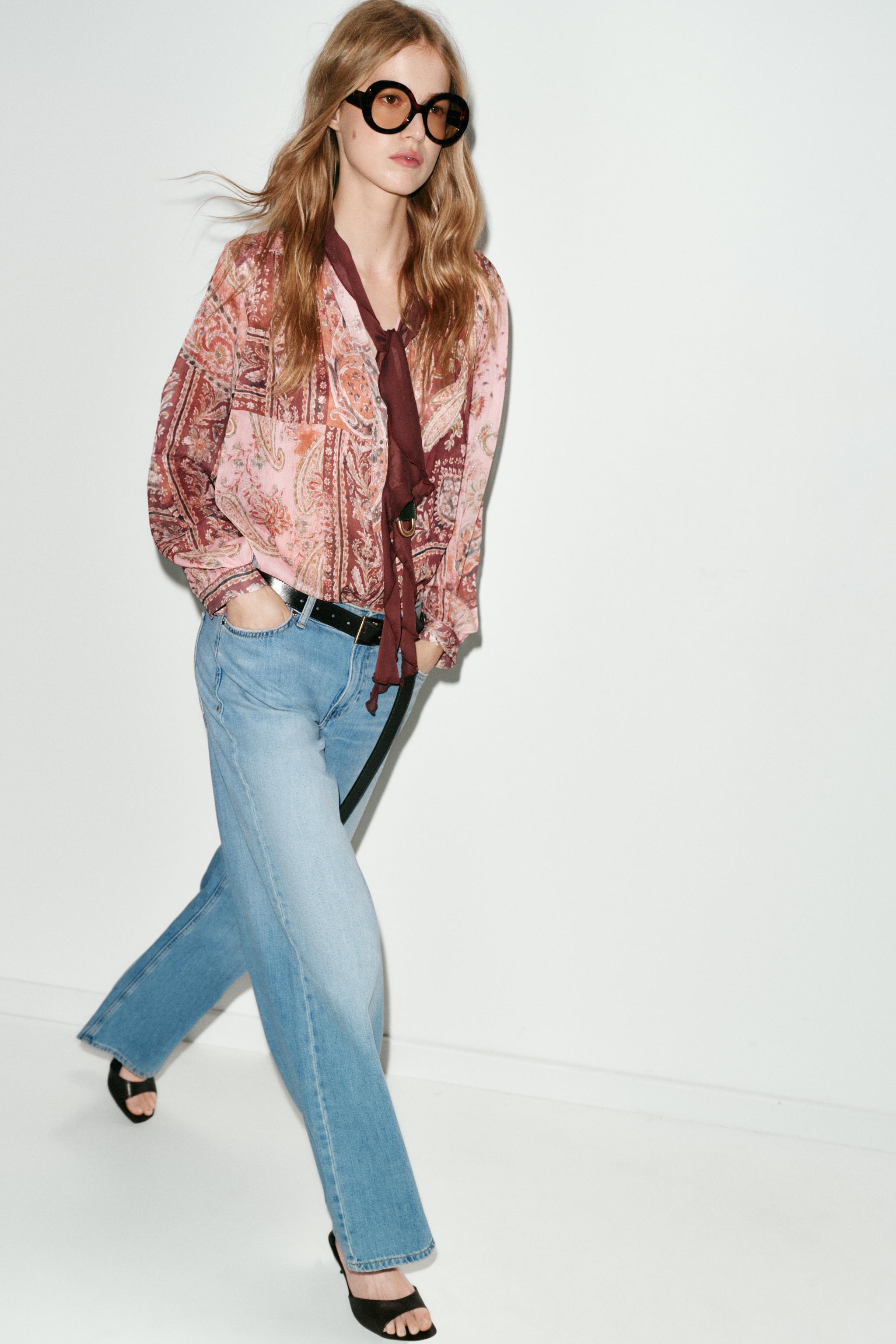 Z1975 ローライズ ワイドレッグデニムパンツ - ライトブルー | ZARA