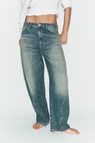 TRF MID-RISE BAGGY BALLOON JEANS - Faded blue by Zara