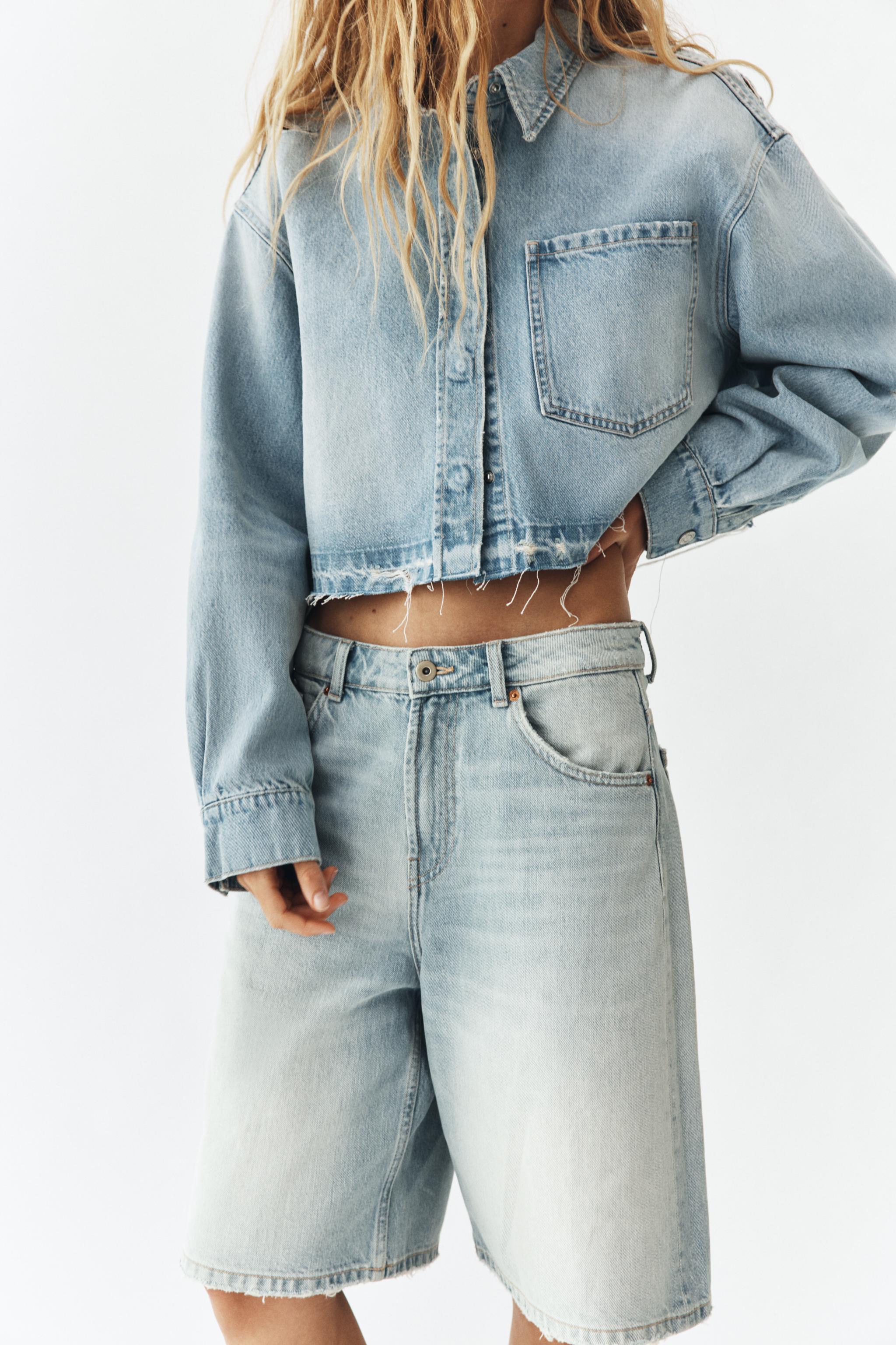 SHORT BAGGY EN DENIM TRF TAILLE MI-HAUTE