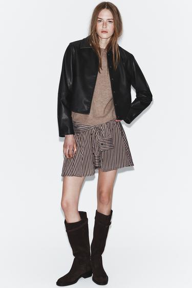 FAUX LEATHER JACKET - Black by Zara - Image 0