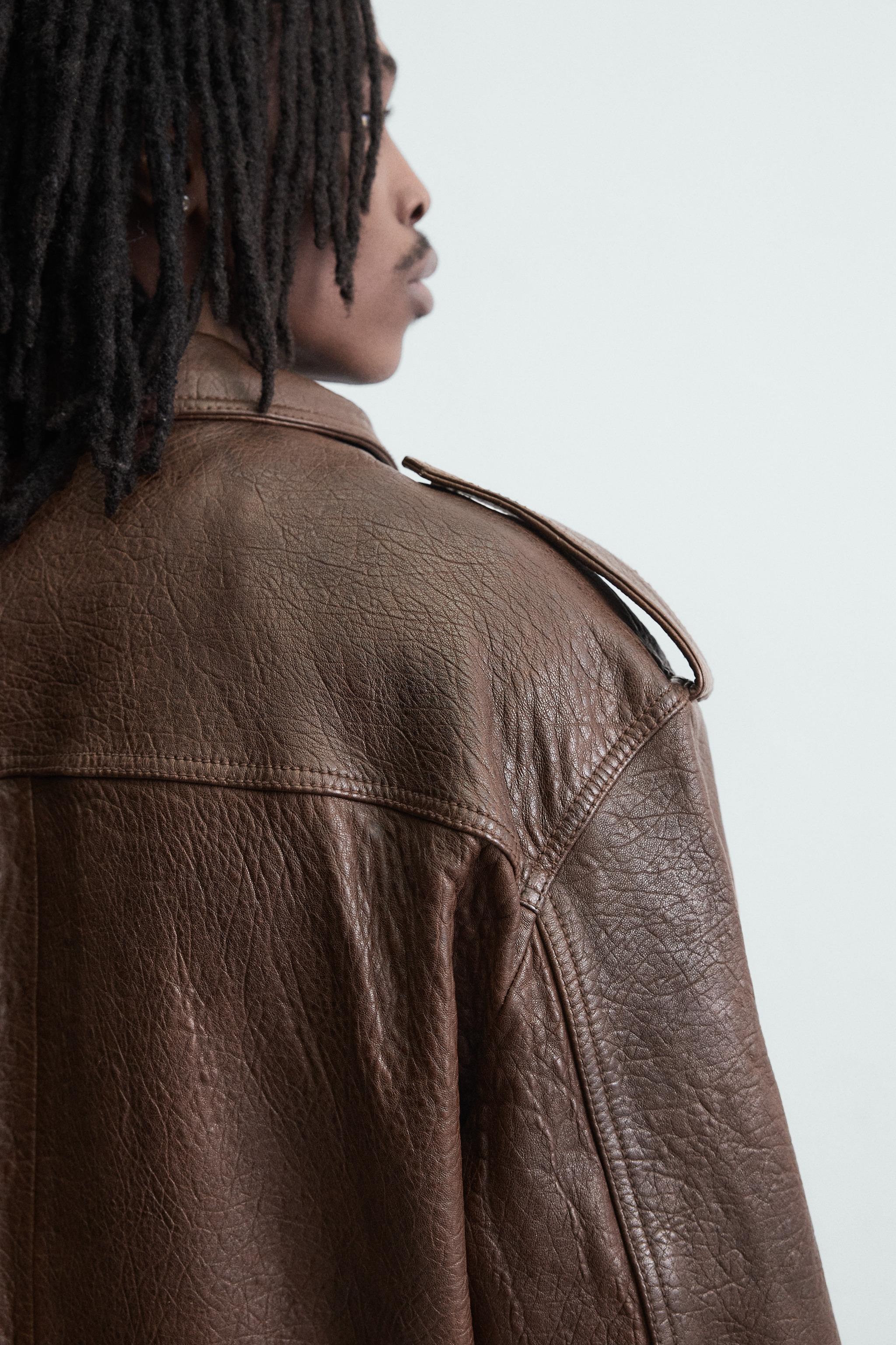 BLOUSON BIKER OVERSIZE EN CUIR