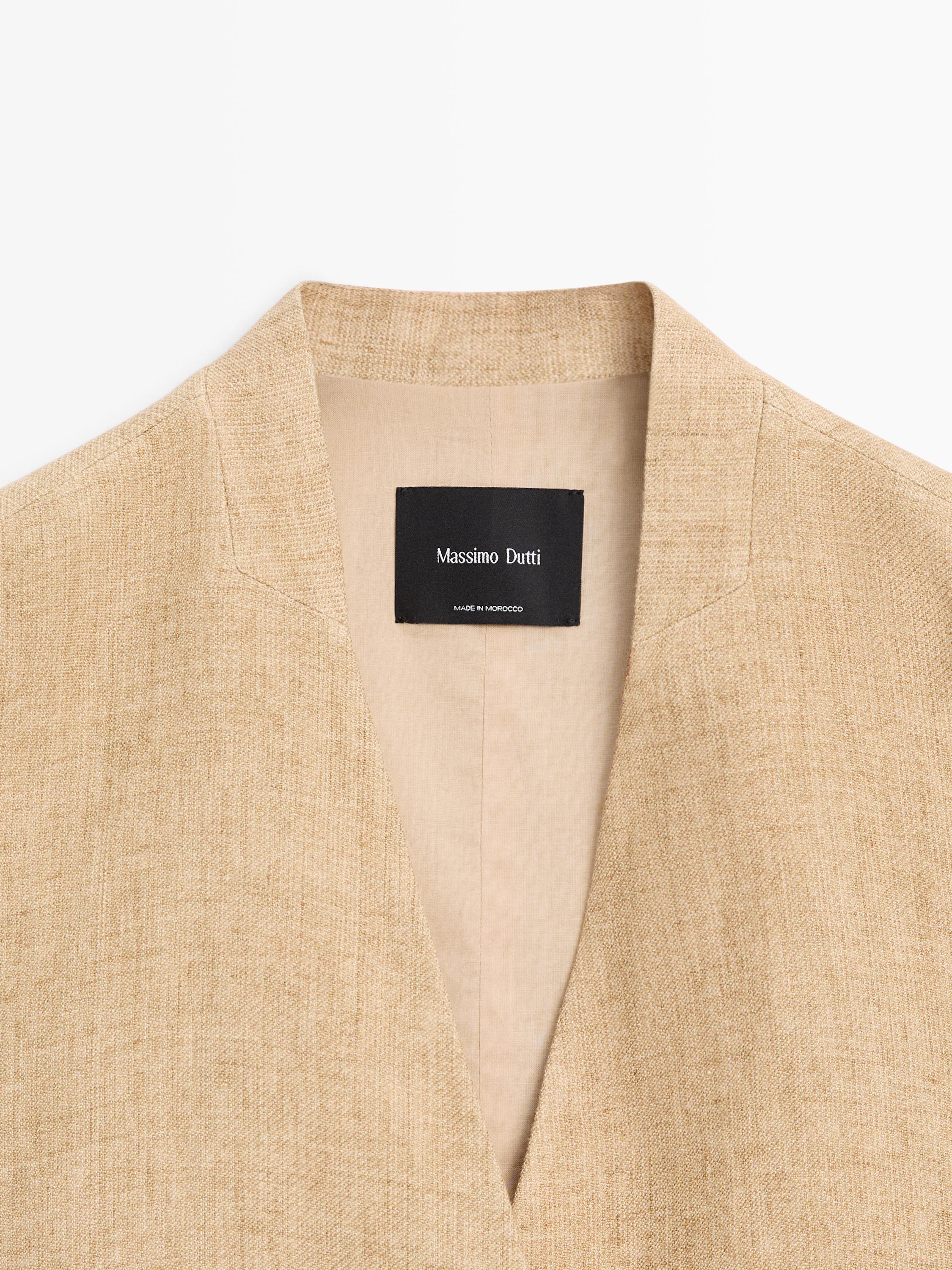 Veste sans manches croisée lin