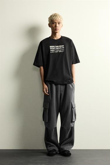 CAMISETA BORDADOS COMBINADOS - Negro de Zara - Imagen 0