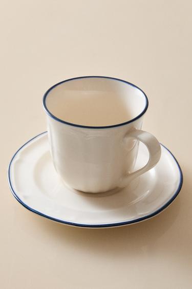 TASSE À THÉ ET SOUCOUPE BORD CONTRASTANT - Bleu de Zara - Image 6
