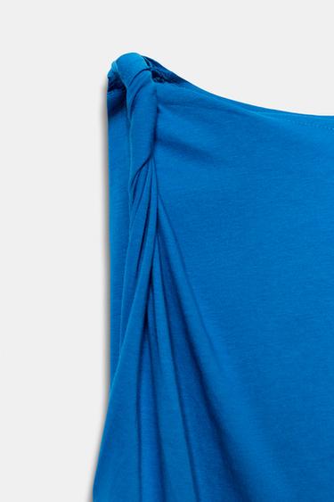 T-SHIRT DRAPÉ SANS MANCHES - Bleu électrique de Zara - Image 5