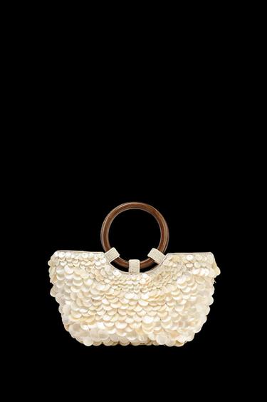 PEARLESCENT APPLIQUÉ BAG - Pearl grey by Zara - Image 0