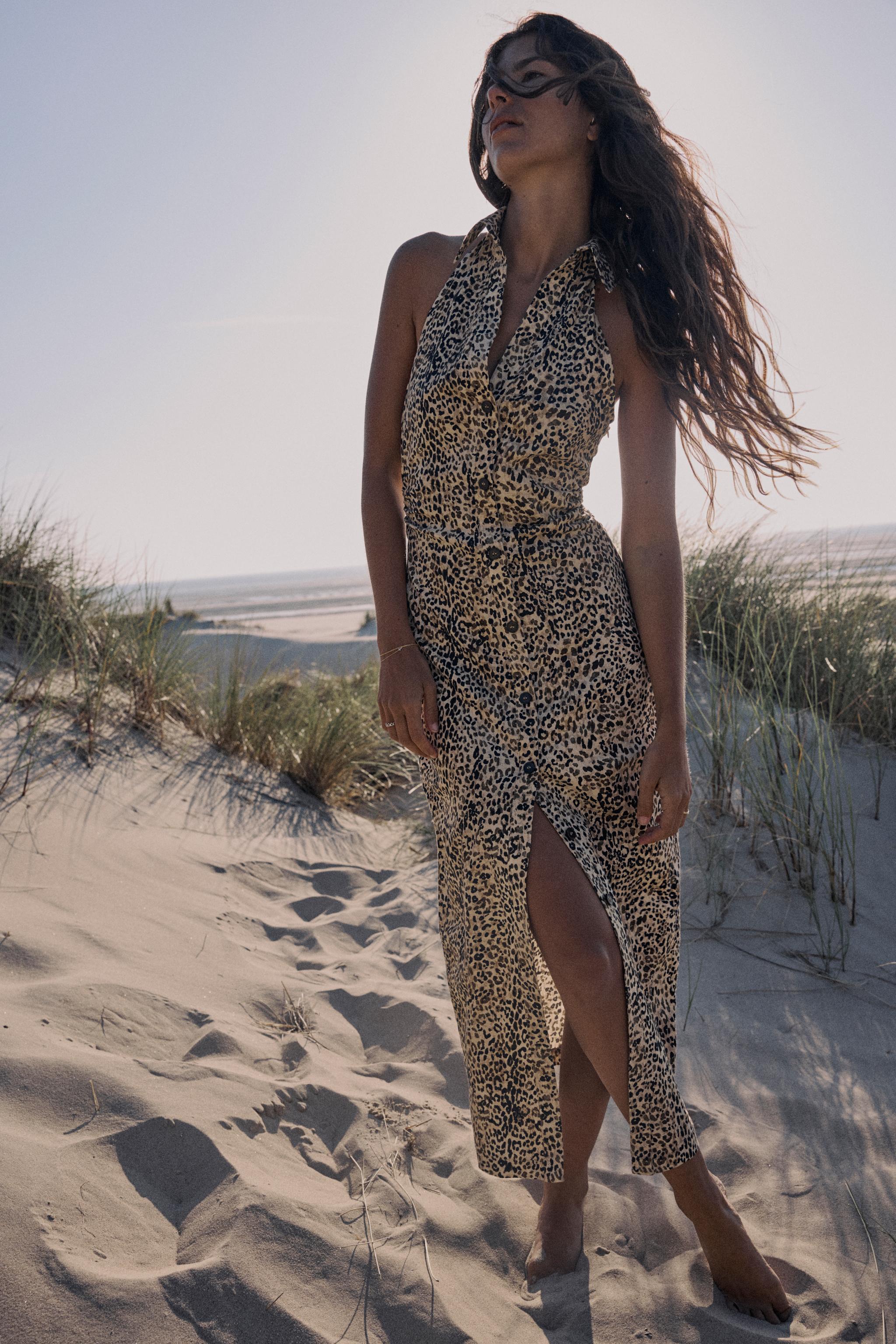 Animal print maxi dress zara best sale