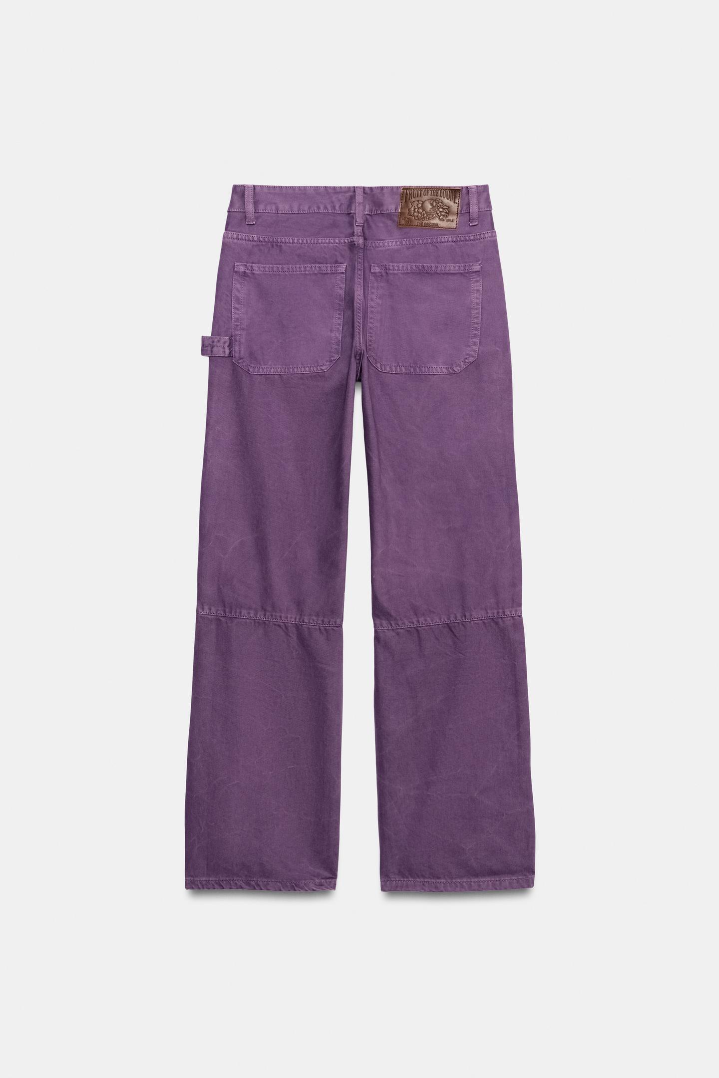 Женские брюки Zara Fruit OF the Loom™ Seam Detail, цвет: Фиолетовый — фото 2