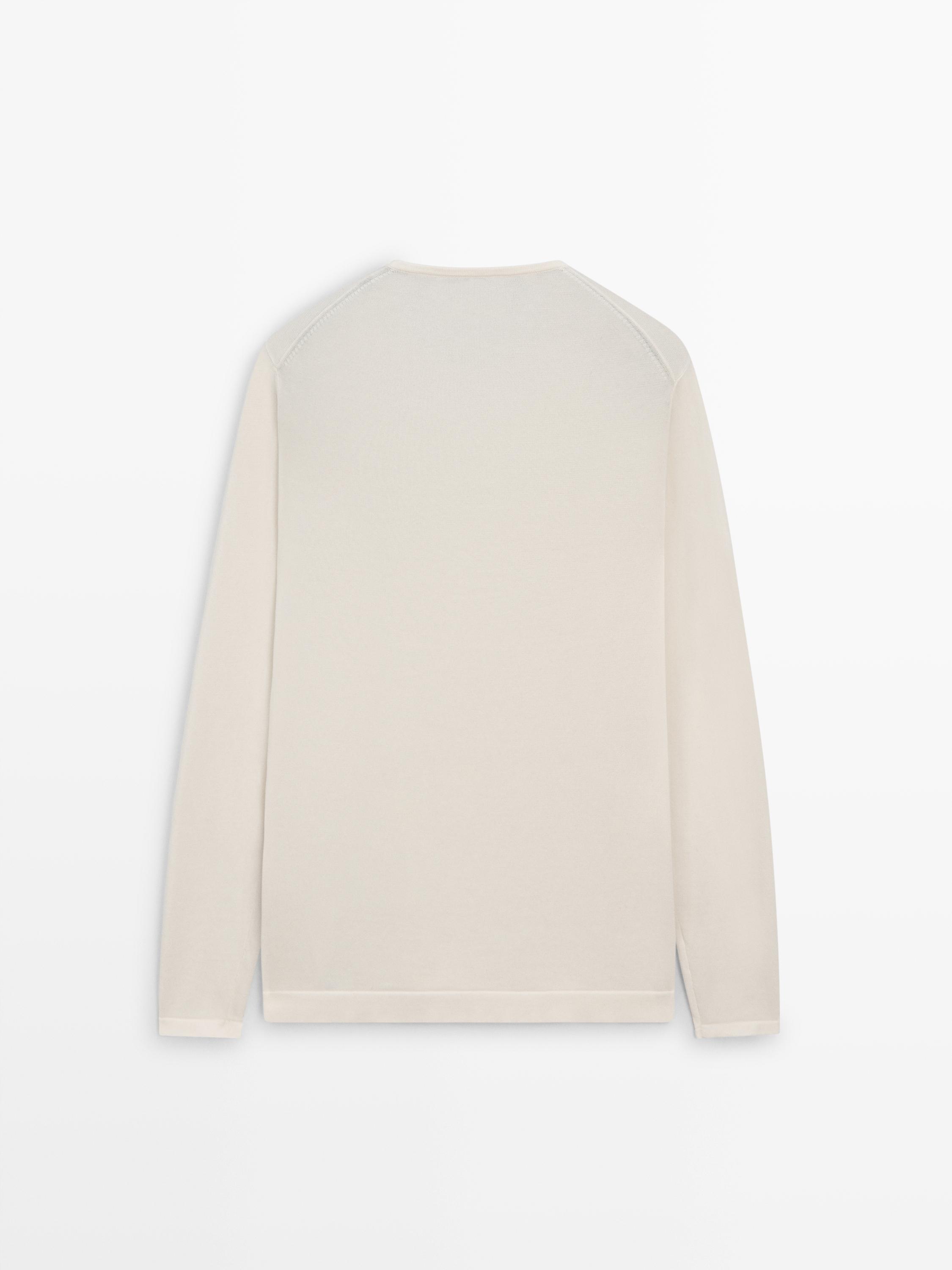 Pull col rond 100% coton