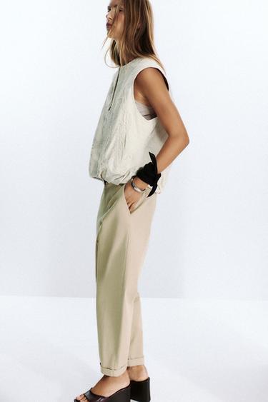 EMBROIDERED GILET - Ecru by Zara - Image 3