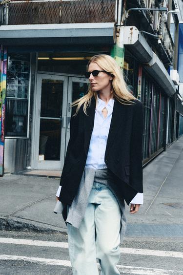 BLAZER CRUZADA OVERSIZE - Negro de Zara