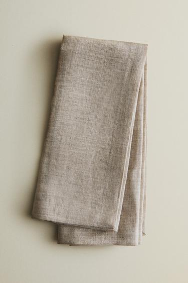 CONJUNTO DE GUARDANAPOS DE LINHO COR LISA - Bege-claro da Zara