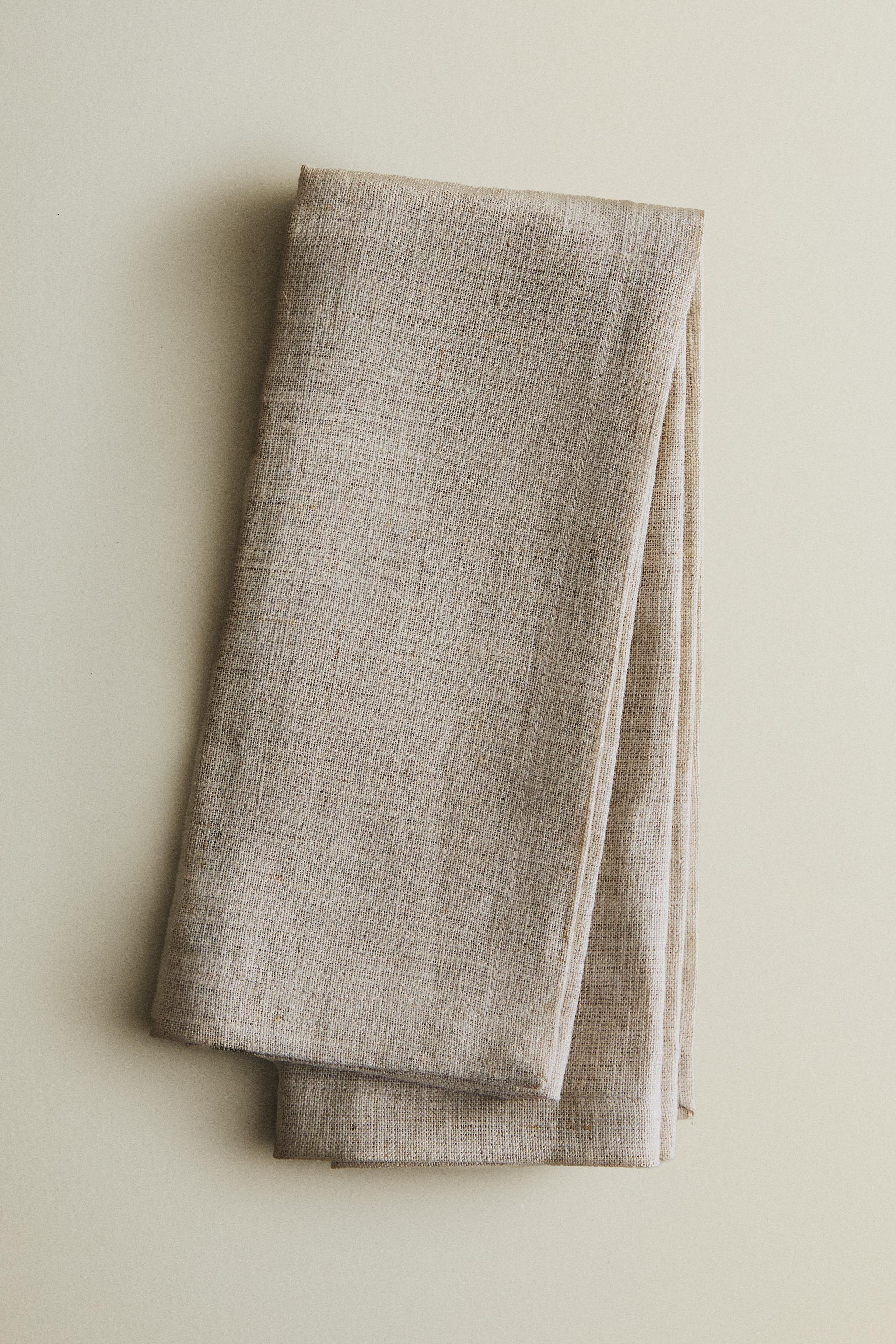 LOT DE SERVIETTES LIN COULEUR UNIE