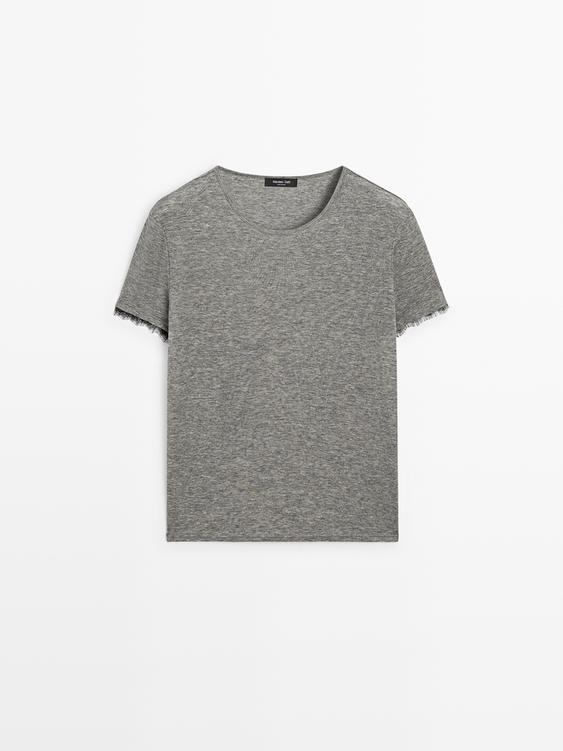 Short sleeve T-shirt with lace detail