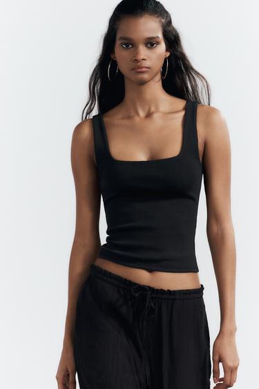 DÉBARDEUR À BRETELLES LARGES - Noir de Zara - Image 2