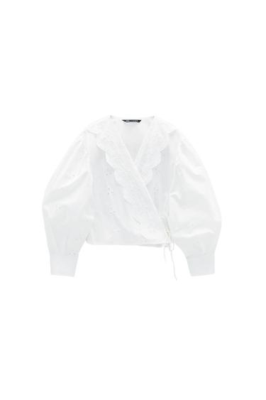 POPLIN SHIRT WITH CUTWORK EMBROIDERY