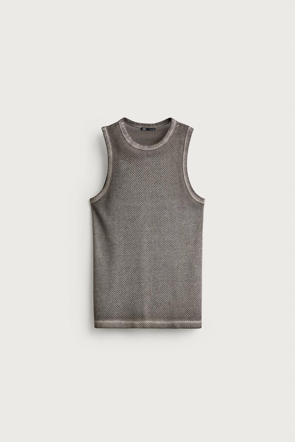 TEXTURED OPEN-KNIT TANK TOP