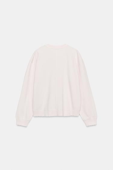 SWEAT EFFET DÉLAVÉ - Rose pastel de Zara - Image 6
