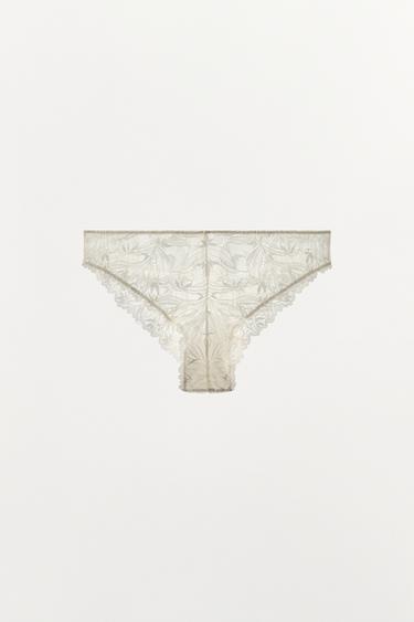 LACE BRIEFS - Ecru by Zara
