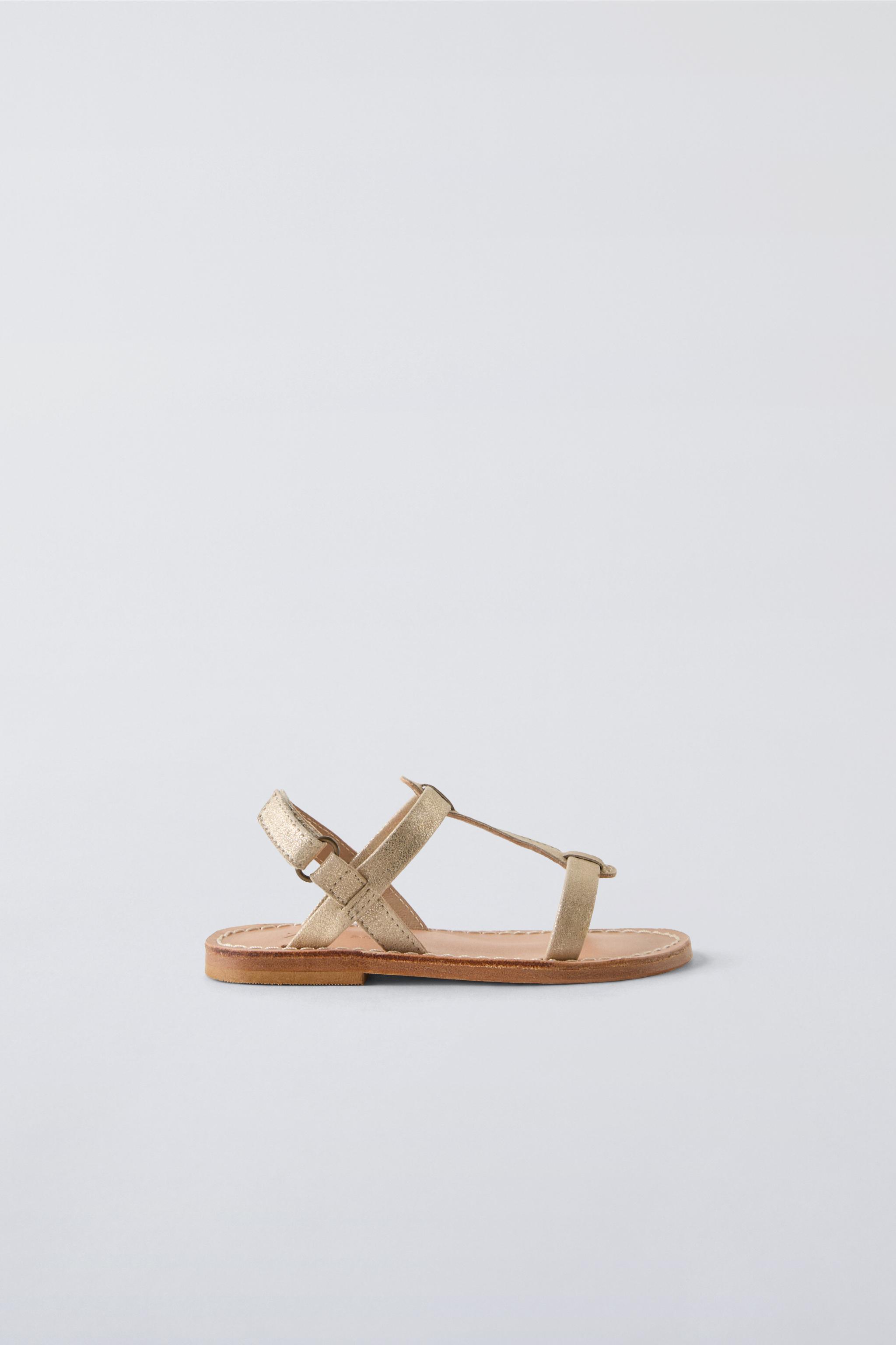 Gold leather sandals online