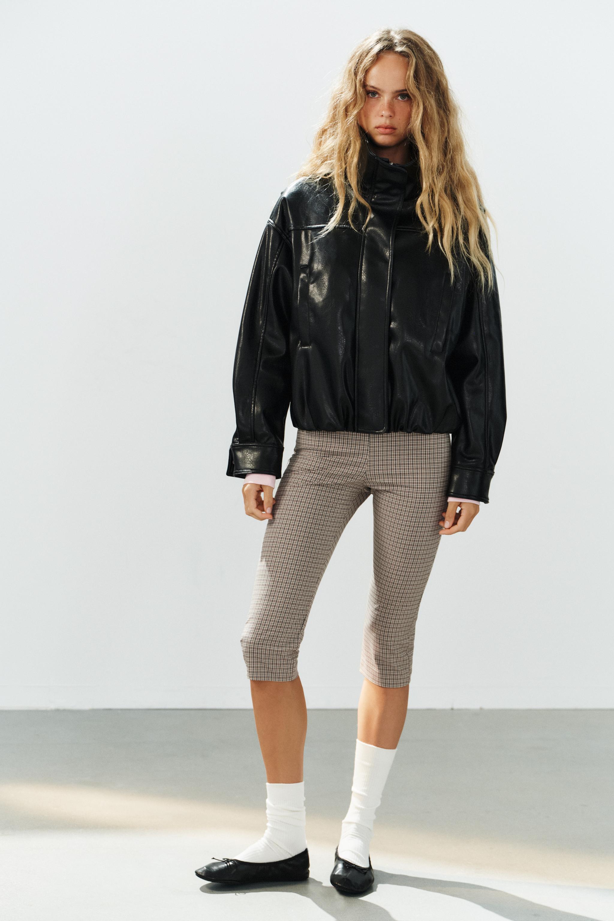 Zara Suni Deri Bomber Ceket
