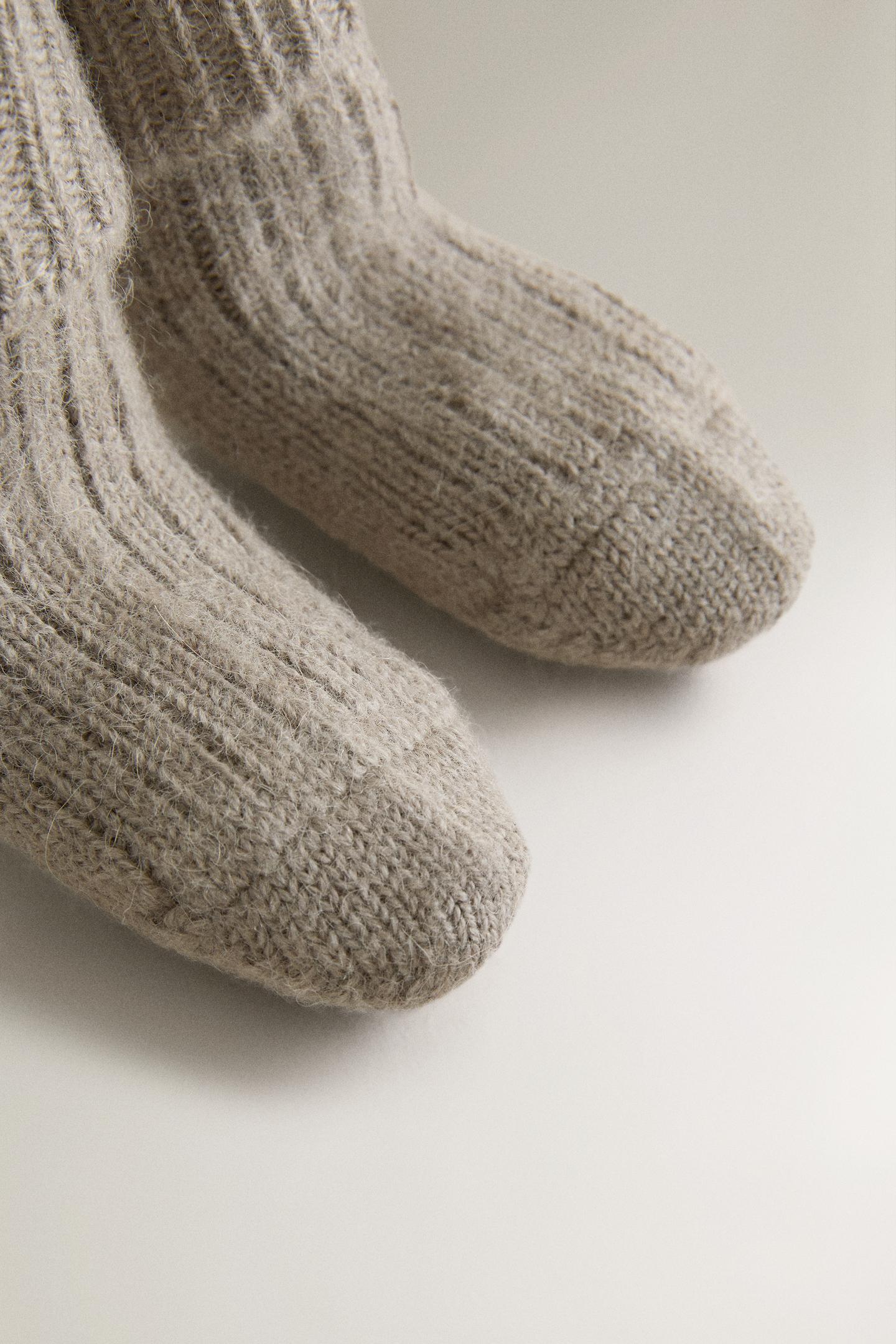 Ботинки Zara Alpaca Booties для малышей, цвет: Коричневый / Серо-коричневый — фото 2