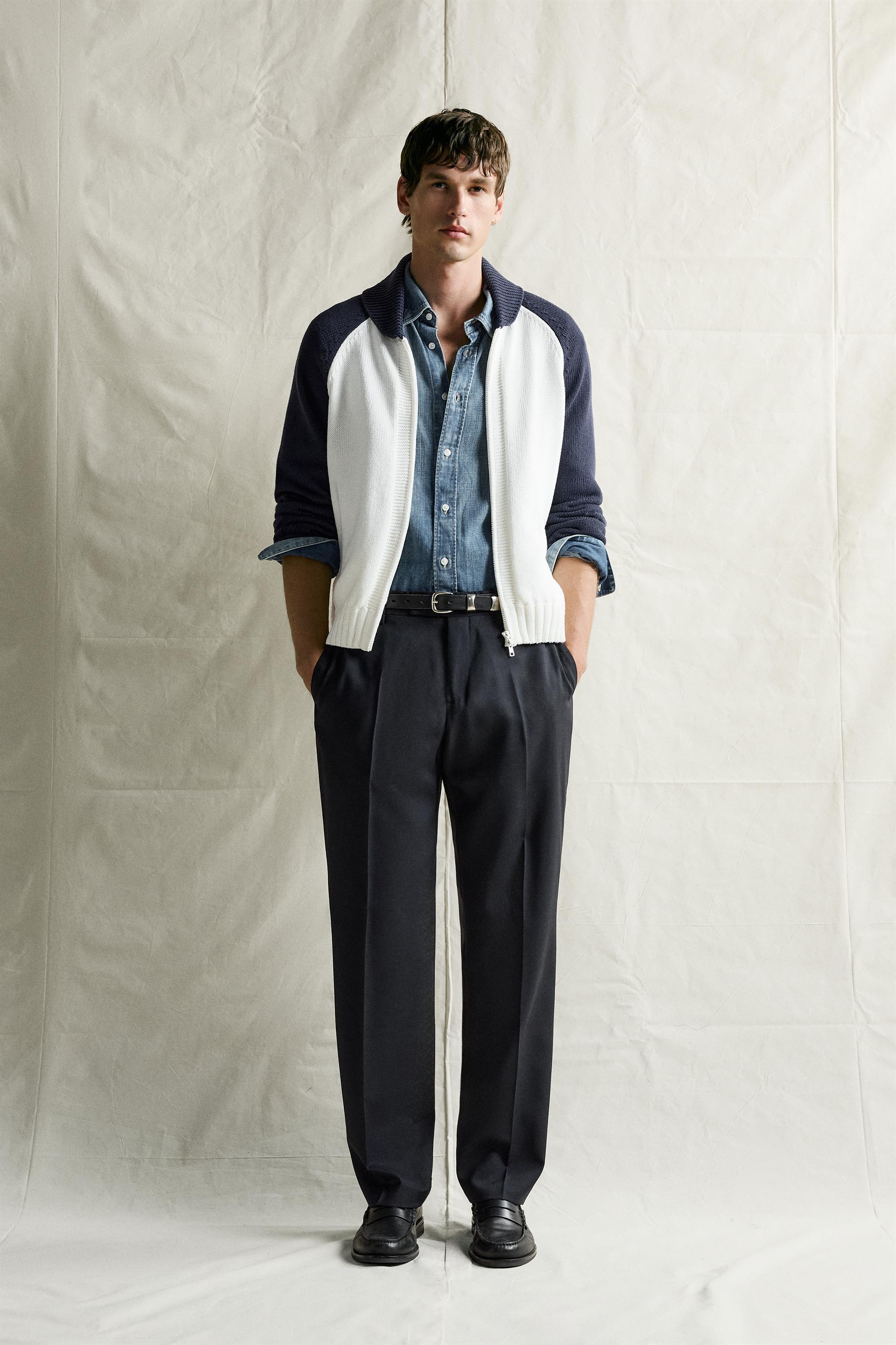 COLOR BLOCK RELAXED FIT CARDIGAN
