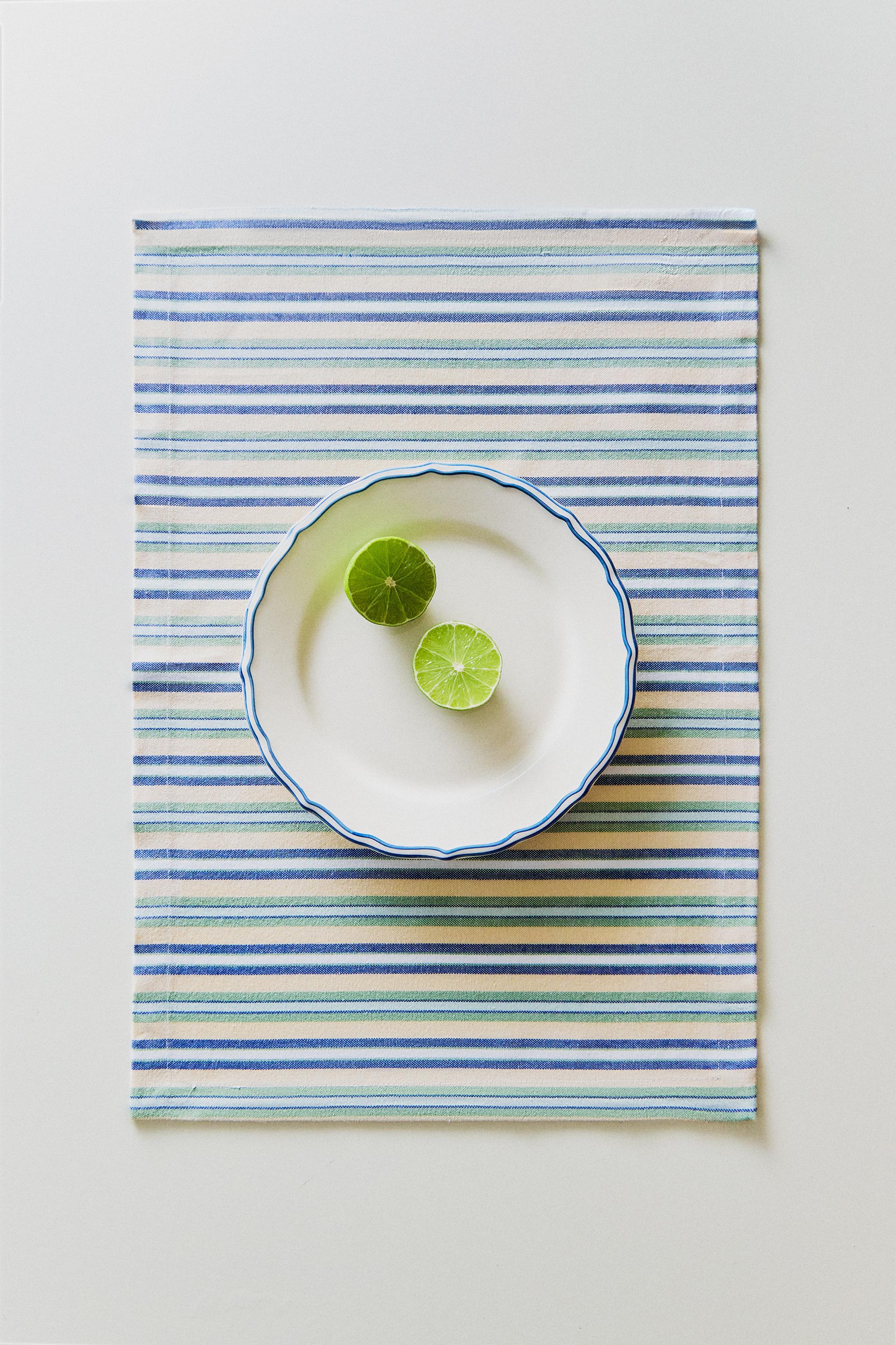 STRIPED PLACEMAT PACK (PACK OF 2) — Blue