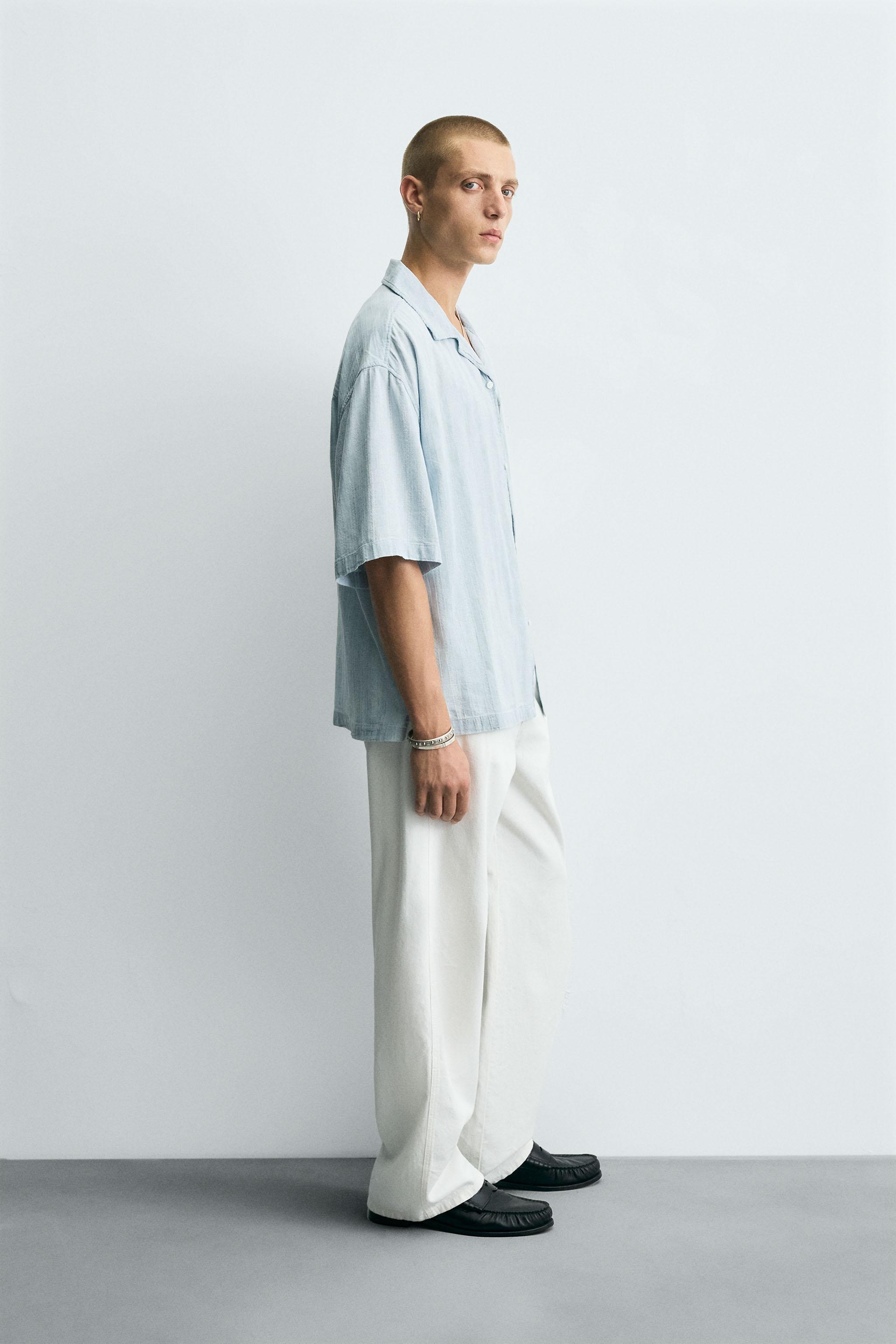 WASHED JACQUARD STRIPED SHIRT