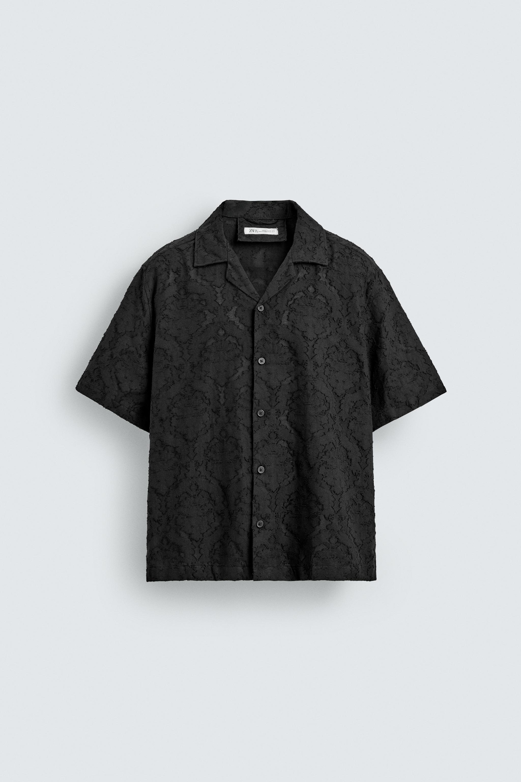 TEXTURED JACQUARD RELAXED FIT SHIRT