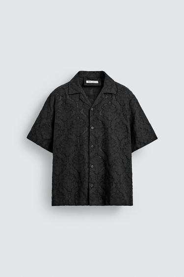CHEMISE RELAXED FIT JACQUARD TEXTURÉ - Noir de Zara