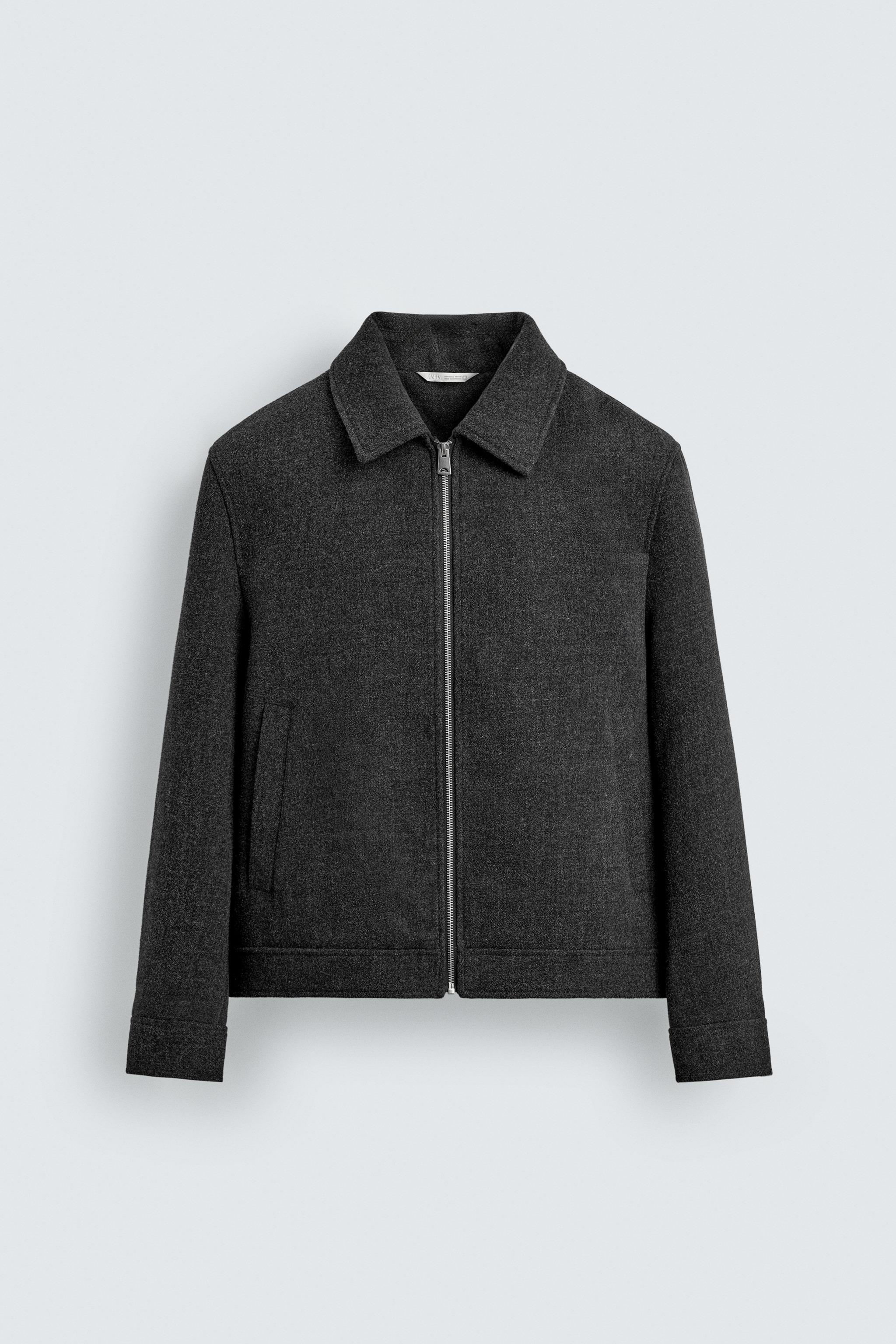 ZIP-UP WOOL EFFECT JACKET