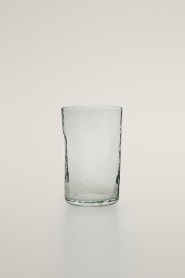 Zaras STORT DRICKSGLAS I HAMRAT GLAS - Genomskinlig - Bild 0