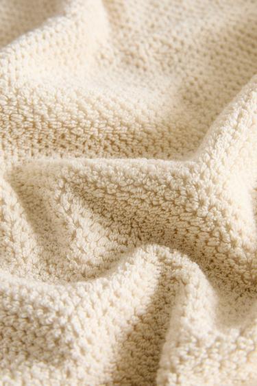 Zara RICE STITCH BATH TOWEL - 沙色