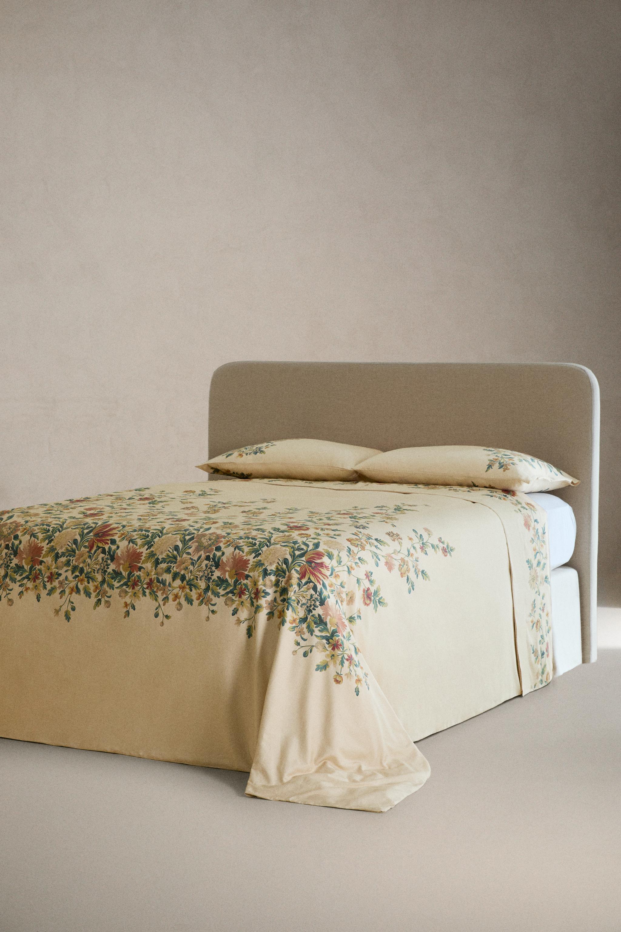 FLORAL PRINT SATEEN DUVET COVER