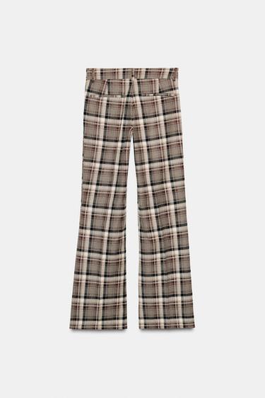 CHECKED TROUSERS - Khaki by Zara - Image 7