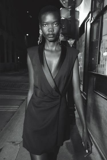 Zara COMBINATION TUXEDO JUMPSUIT - Black - Image 0