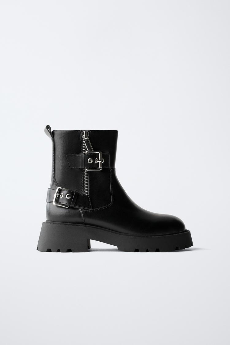 botines hebillas botas hebillas zara