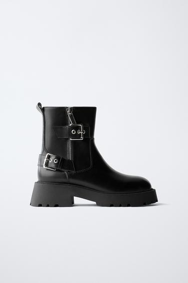 BOTTINES À BOUCLES - Noir de Zara - Image 0