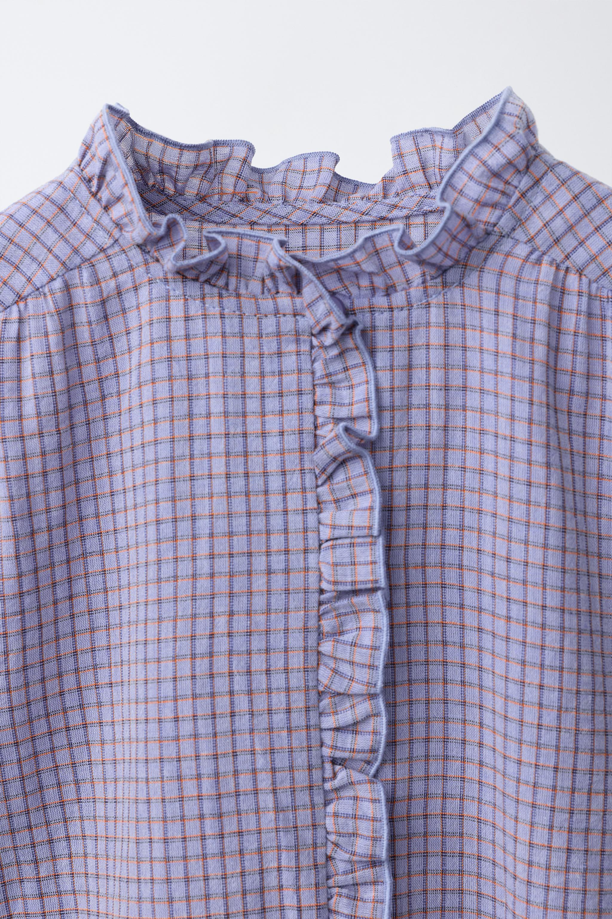 GINGHAM AND RUFFLE SHIRT