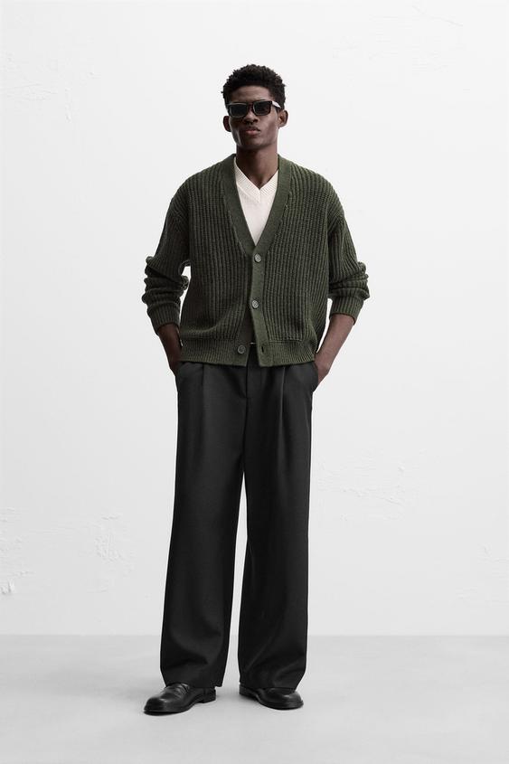 GESTRUCTUREERD VEST MET RIB - Kaki | ZARA Nederland / Netherlands